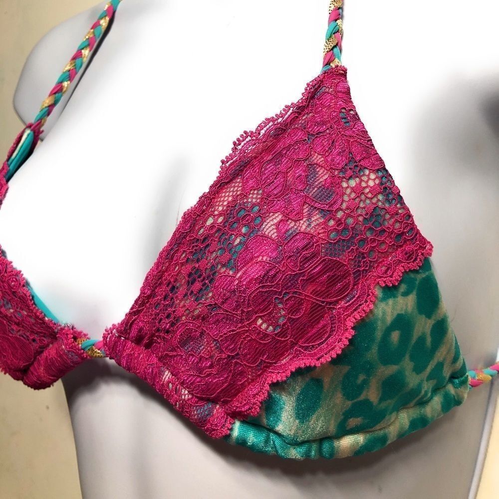 Beach Bunny Animal Print Triangle Bikini Top